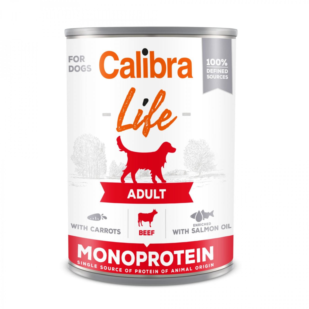 CALIBRA Life, XS-XL, Vită și Morcov, conservă hrană umedă monoproteică fără cereale câini, (pate), 400g - 1 | YEO