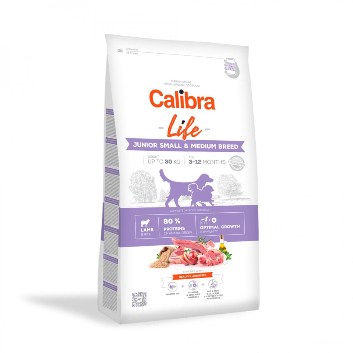 CALIBRA Life Junior Small & Medium Breed, XS-M, Miel, hrană uscată câini junior, 12kg