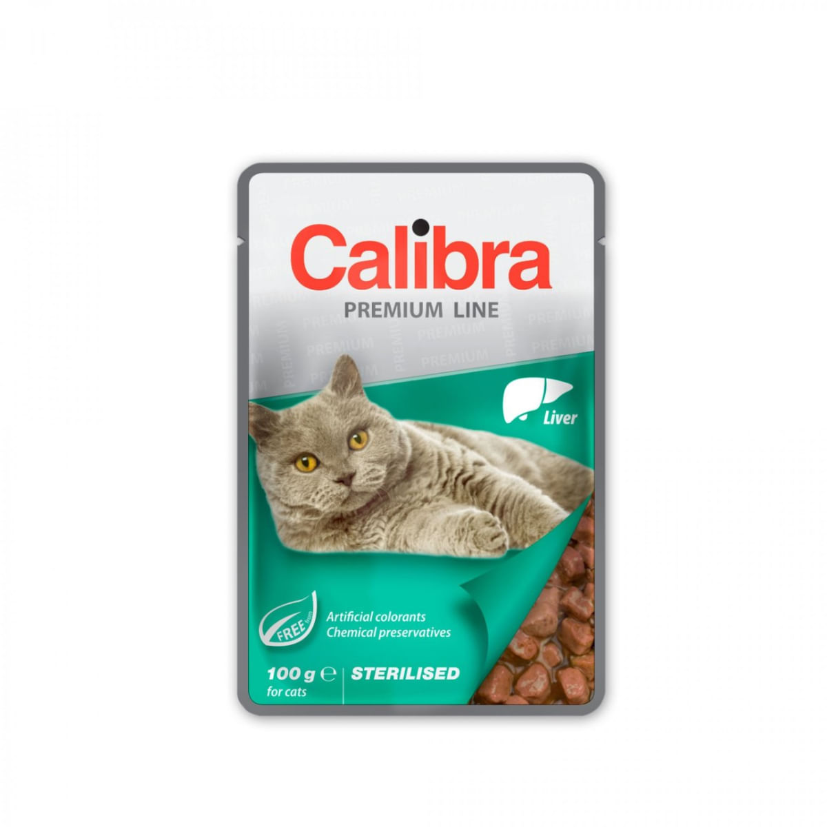 CALIBRA Premium Line Sterilised, Ficat, plic hrană umedă pisici sterilizate, (în suc propriu), bax, 100g x 24buc