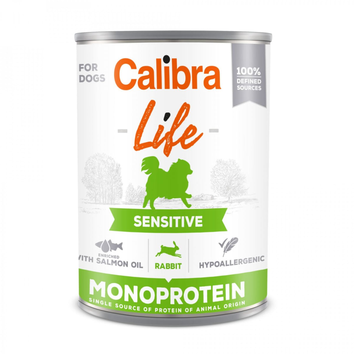 CALIBRA Life Sensitive, XS-XL, Iepure, conservă hrană umedă monoproteică fără cereale câini, sistem digestiv, (pate), 400g - 1 | YEO