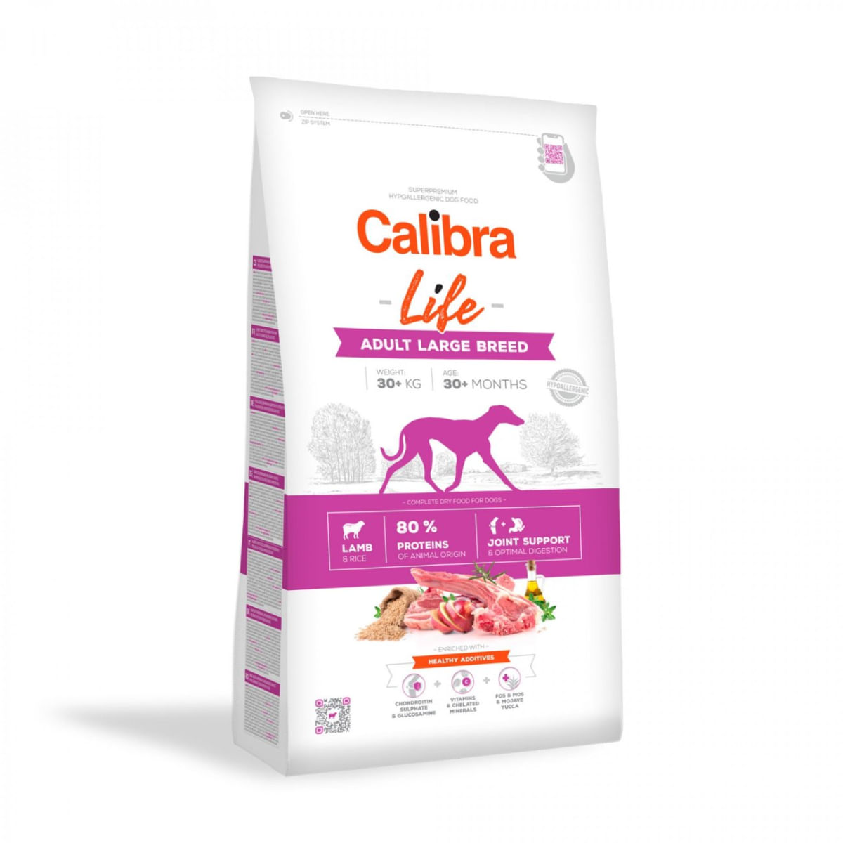 CALIBRA Life Adult Large Breed, L-XL, Miel, hrană uscată conținut redus cereale câini, sistem articular, 2.5kg - 1 | YEO