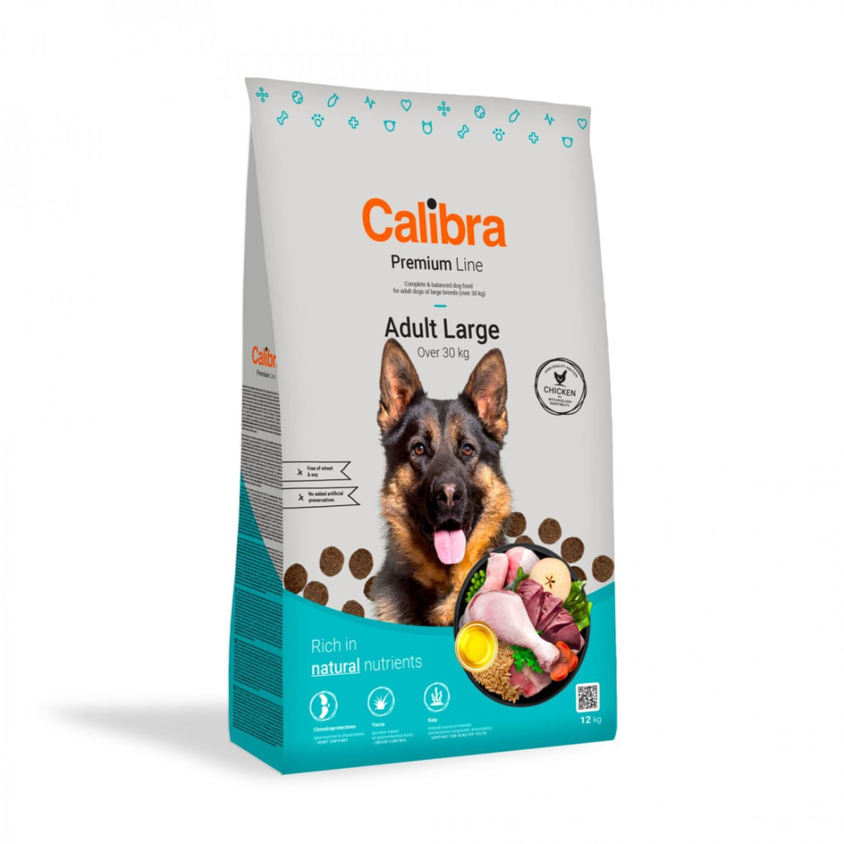 CALIBRA Premium Line Adult Large Breed, L-XL, Pui, hrană uscată câini, pachet economic, 14kg