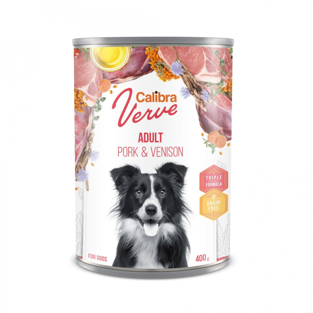 CALIBRA Verve GF, XS-XL, Porc și Vânat, conservă hrană umedă fără cereale câini, (pate), 400g