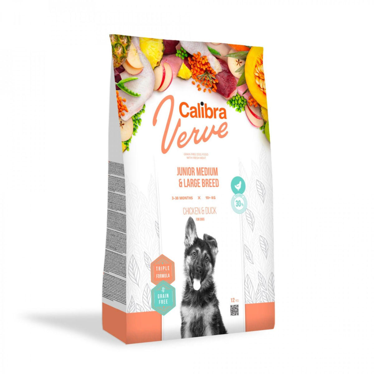 CALIBRA Verve GF Junior Medium & Large, M-XL, Pui și Rață, hrană uscată fără cereale câini junior, 2kg