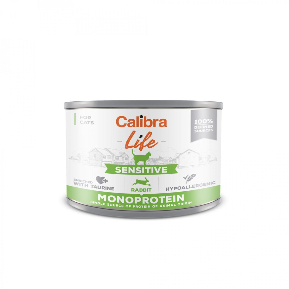CALIBRA Life Sensitive, Iepure, conservă hrană umedă monoproteică fără cereale pisici, sistem digestiv, (pate), 200g