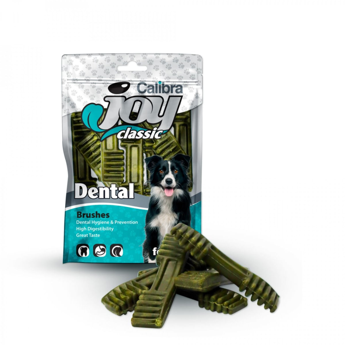CALIBRA Joy Classic Dental Brushes, XS-XL, Vită, punguță recompense funcționale câini, sensibilități dentare, 250g - 1 | YEO