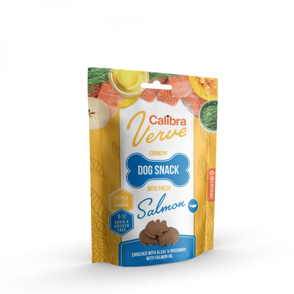 CALIBRA Verve GF Crunchy Snack, XS-XL, Somon, punguță recompense fără cereale câini, 150g - 1 | YEO