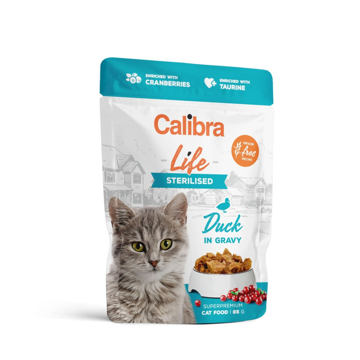 CALIBRA Life Sterilised, Rață, plic hrană umedă fără cereale pisici sterilizate, (în sos), bax, 85g x 28buc