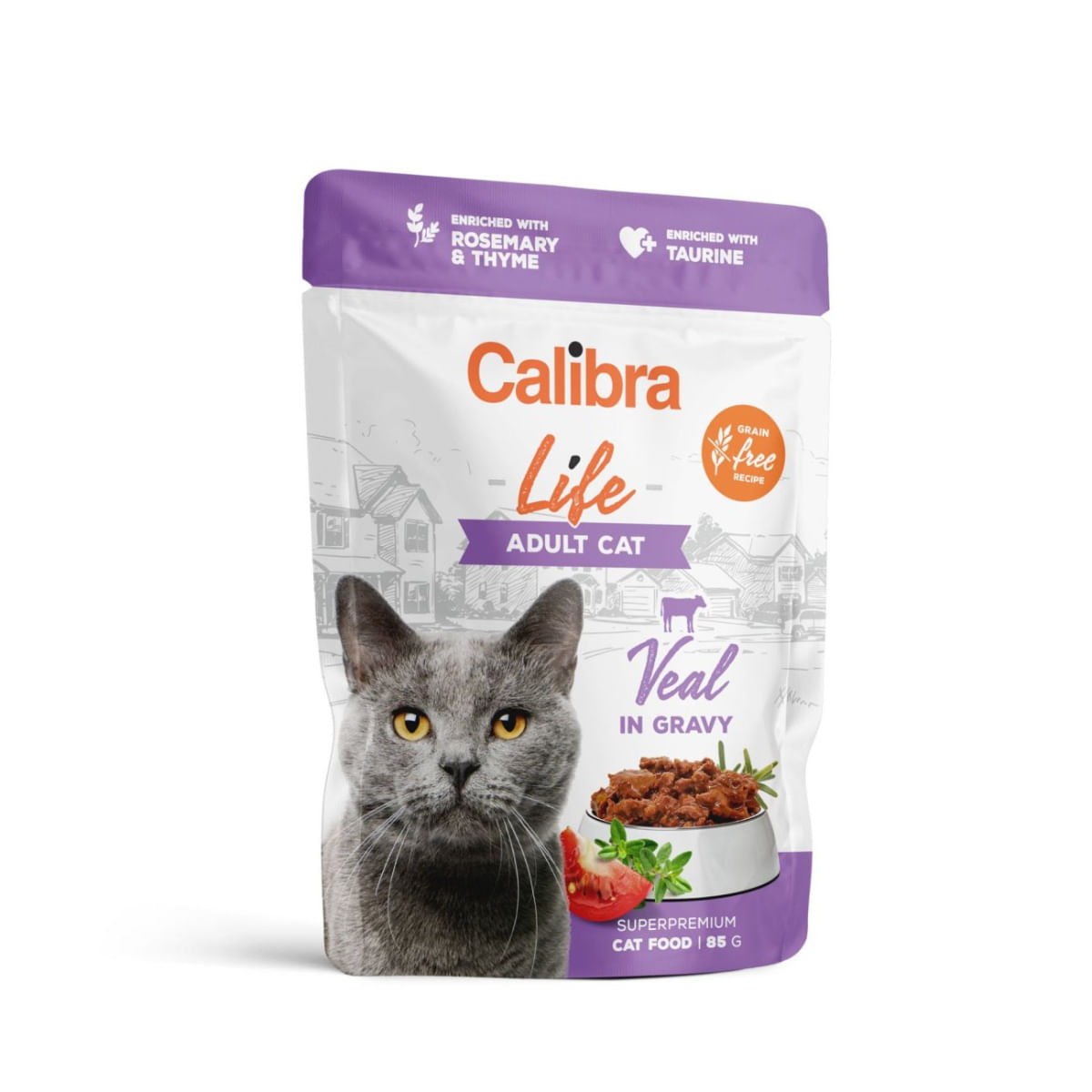 CALIBRA Life, Vițel, plic hrană umedă fără cereale pisici, (în sos), bax, 85g x 28buc