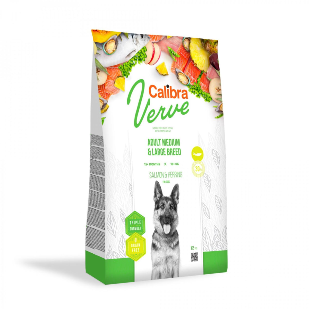 CALIBRA Verve GF Adult Medium & Large Breed, M-XL, Somon și Hering, hrană uscată fără cereale câini, 12kg