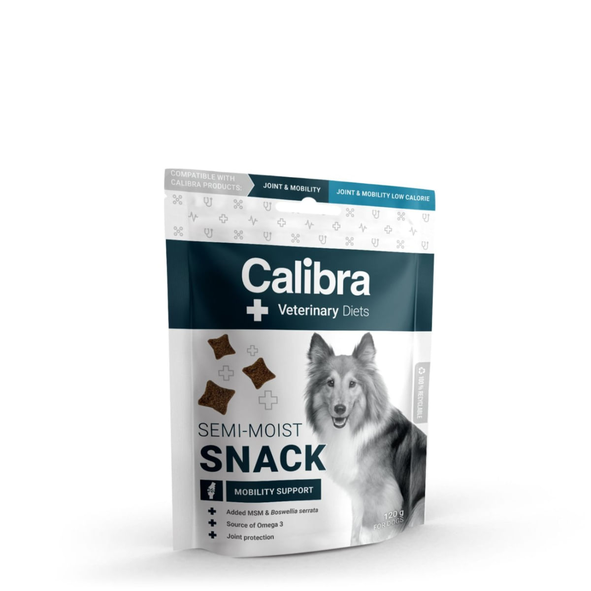CALIBRA Veterinary Diets Snack Mobility Support, XS-XL, Hering, punguță recompense funcționale câini, sistem articular, 120g - 1 | YEO
