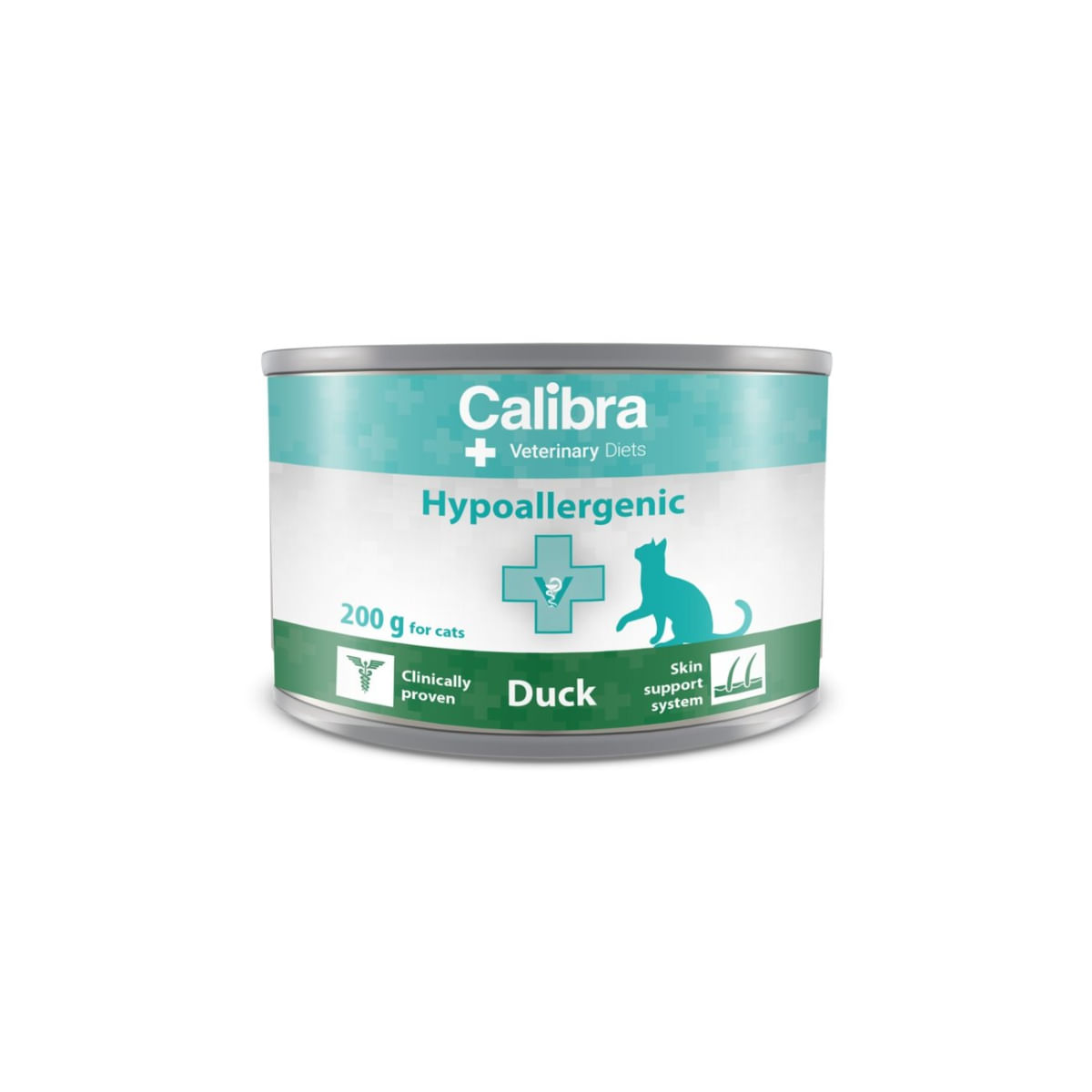 CALIBRA Veterinary Diets Hypoallergenic Duck, Rață, dietă veterinară, conservă hrană umedă monoproteică pisici, alergii, (pate), 200g