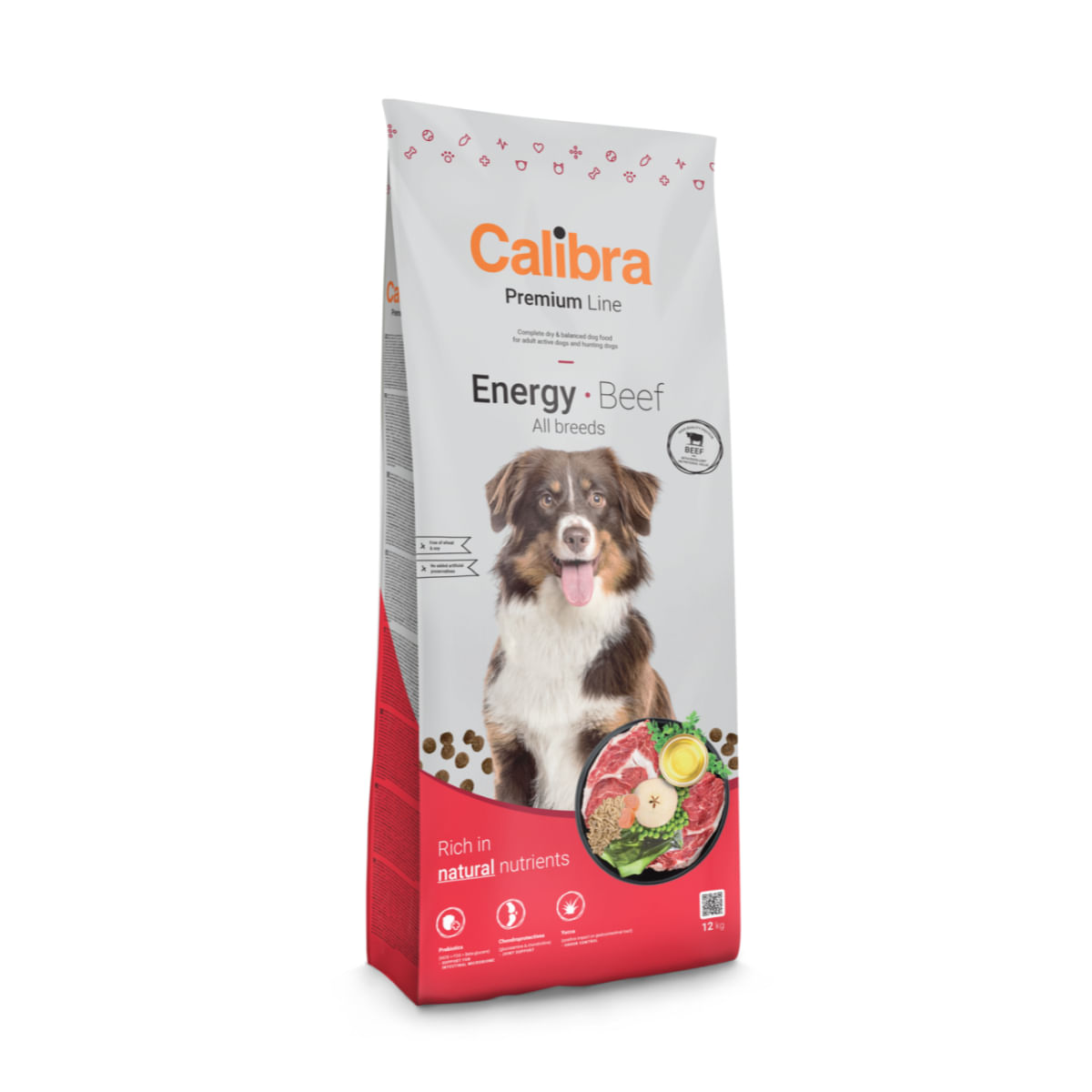 CALIBRA Premium Line Energy, XS-XL, Vită, hrană uscată câini, activitate intensă, 12kg