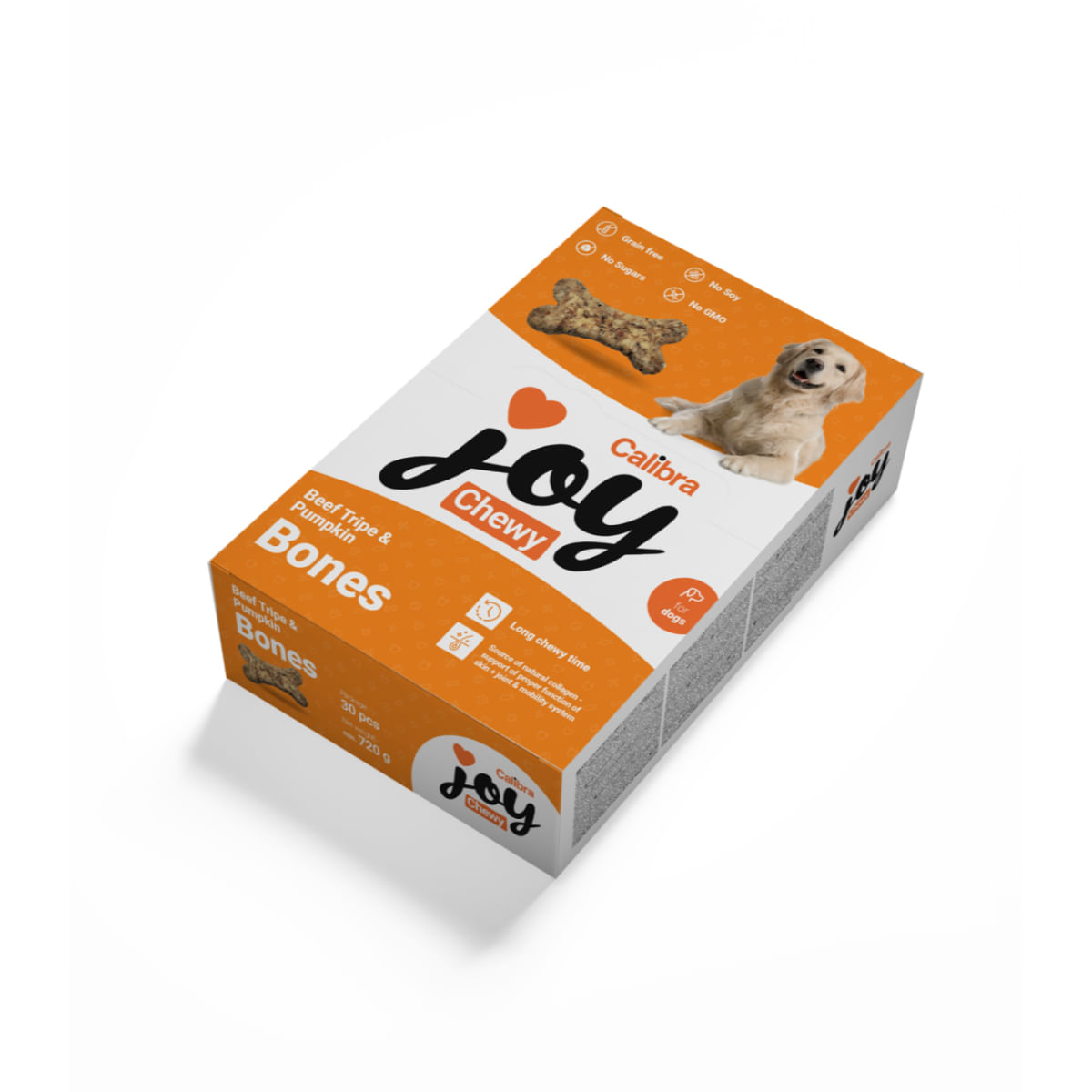 CALIBRA Joy Chewy Bones, M-XL, Burtă de Vită și dovleac, punguță recompense monoproteice fără cereale câini, 720g - 1 | YEO