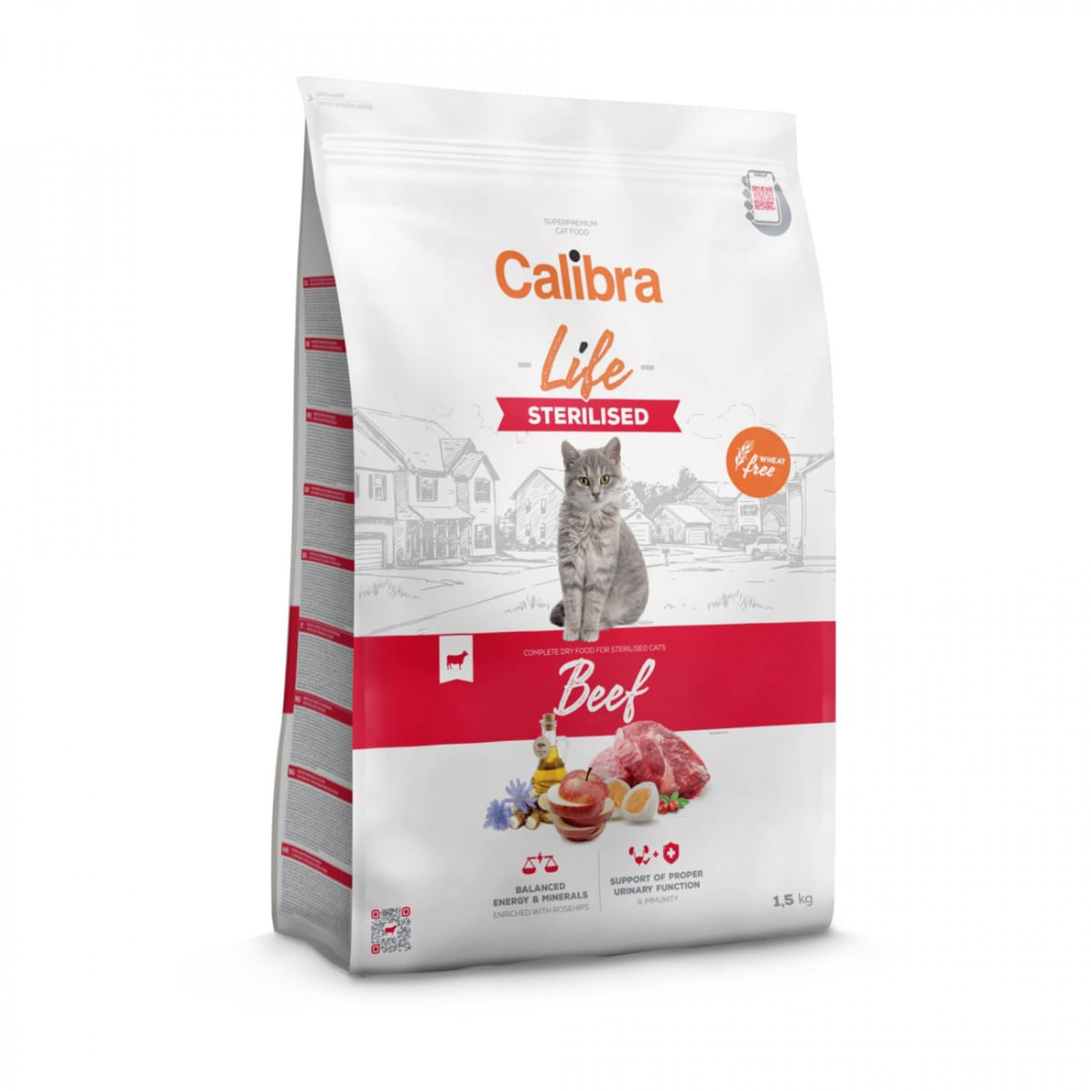 CALIBRA Life Sterilised, Vită, hrană uscată pisici sterilizate, 1,5kg