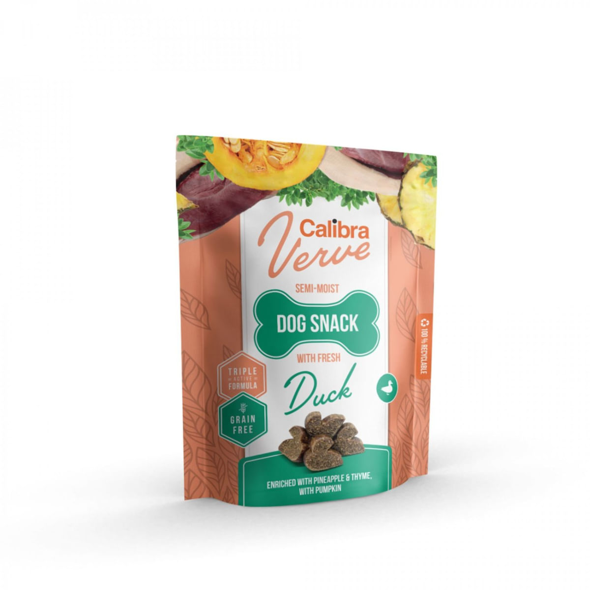 CALIBRA Verve GF Semi-Moist Snack, XS-XL, Insecte și Rață, punguță recompense fără cereale câini, 150g - 1 | YEO