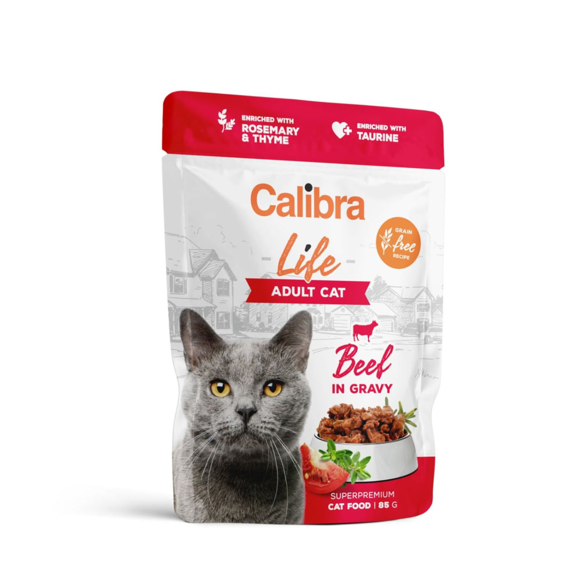 CALIBRA Life, Vită, plic hrană umedă fără cereale pisici, (în sos), bax, 85g x 28buc