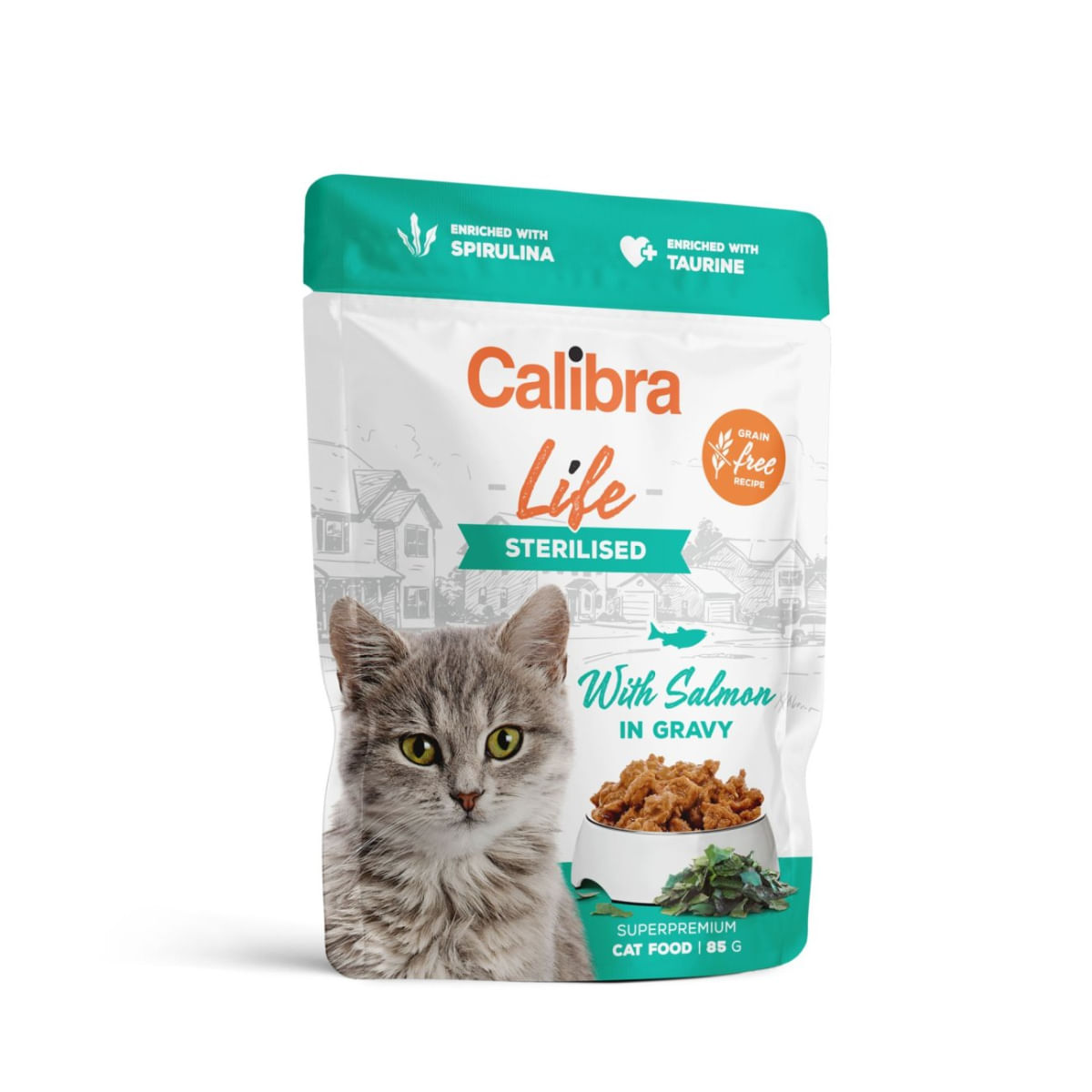 CALIBRA Life Sterilised, Somon, plic hrană umedă fără cereale pisici sterilizate, (în sos), 85g - 1 | YEO