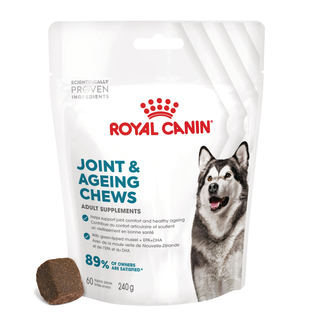 ROYAL CANIN Joint & Ageing Chews Adult Supplements, punguță recompense funcționale câini, sistem articular, 240g - 1 | YEO