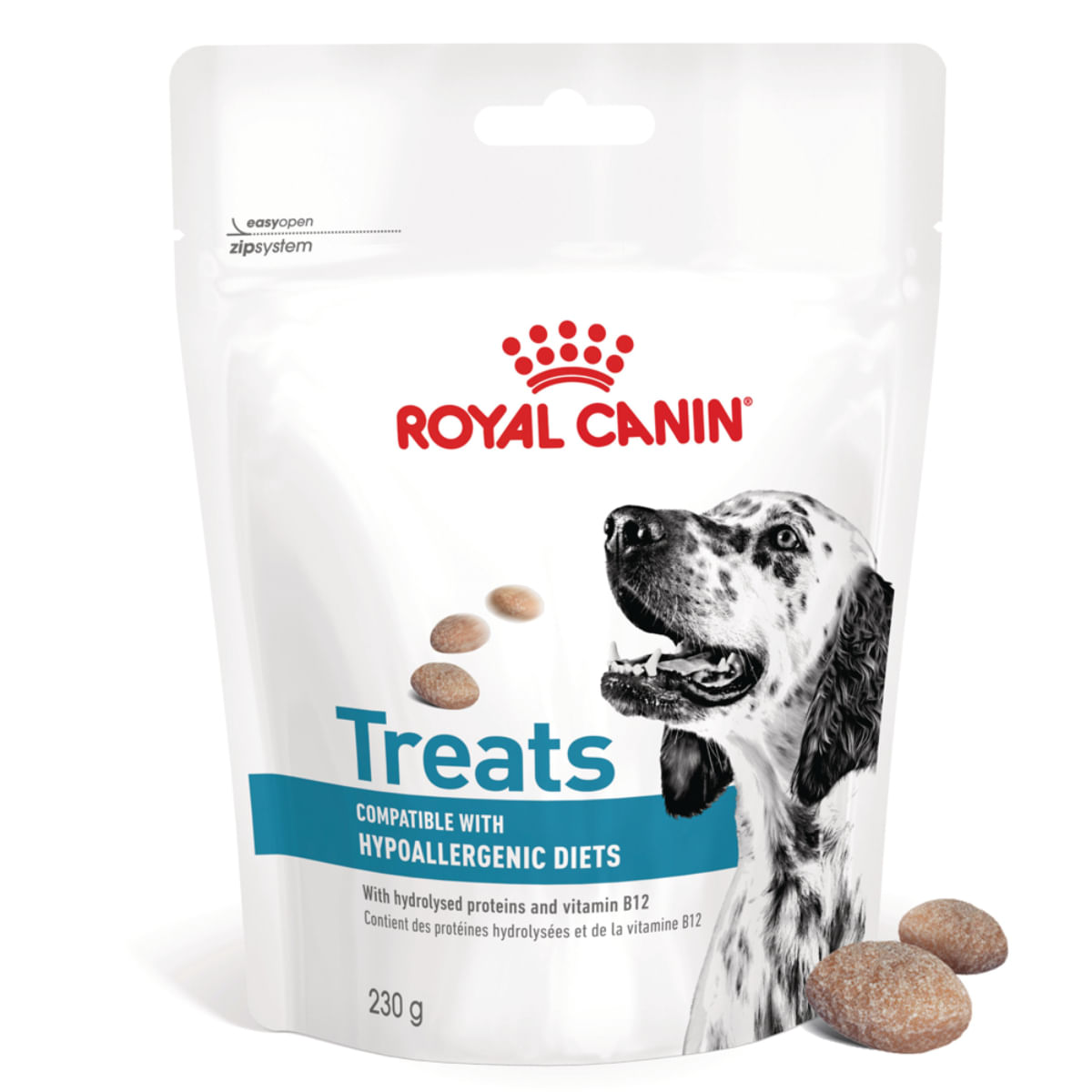 ROYAL CANIN VETERINARY DIET Hypoallergenic Treats, punguță recompense funcționale câini, alergii, 230g - 1 | YEO