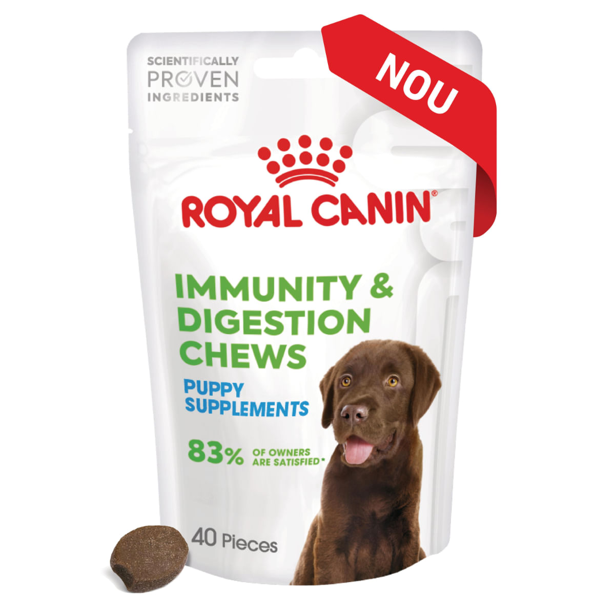 ROYAL CANIN Immunity & Digestion Chews Puppy Supplements, punguță recompense funcționale câini junior, sistem imunitar, sistem digestiv, 100g - 2 | YEO