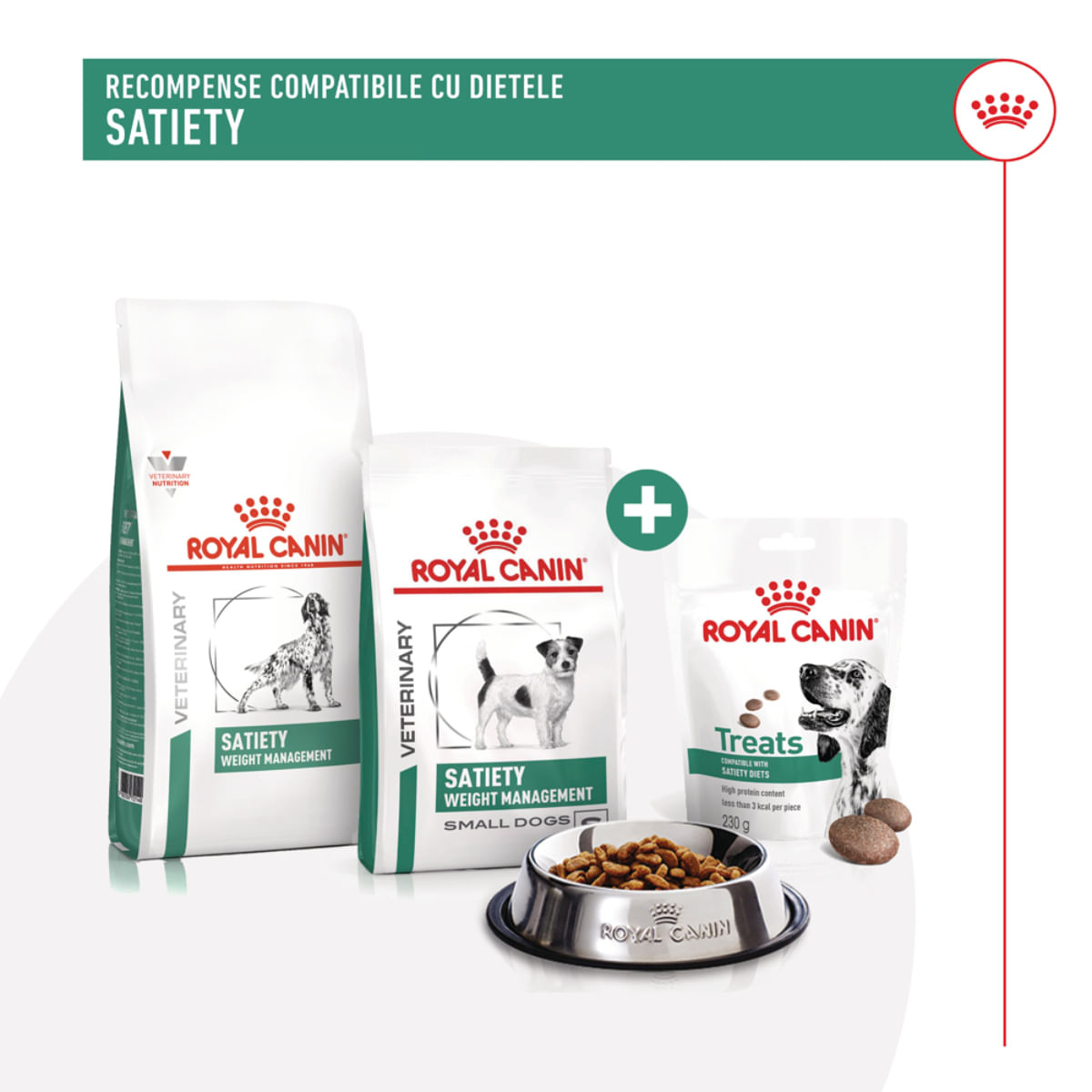 ROYAL CANIN VETERINARY DIET Satiety Treats, punguță recompense funcționale câini, obezitate, 230g