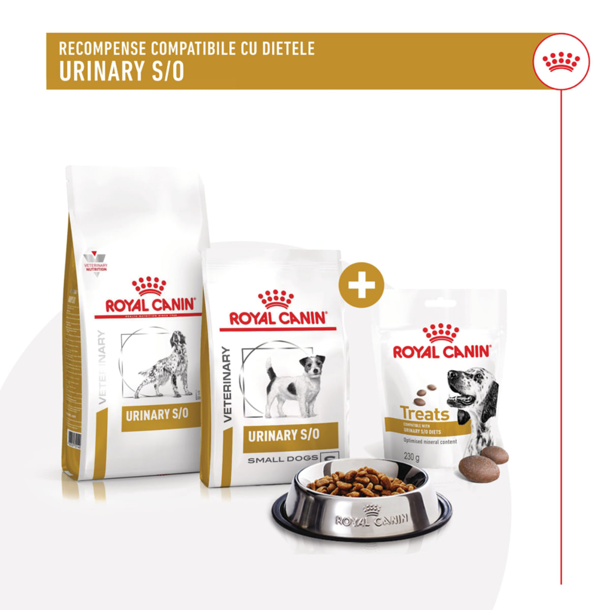 ROYAL CANIN VETERINARY DIET Urinary S/O Treats, punguță recompense funcționale câini, sistem urinar, 230g
