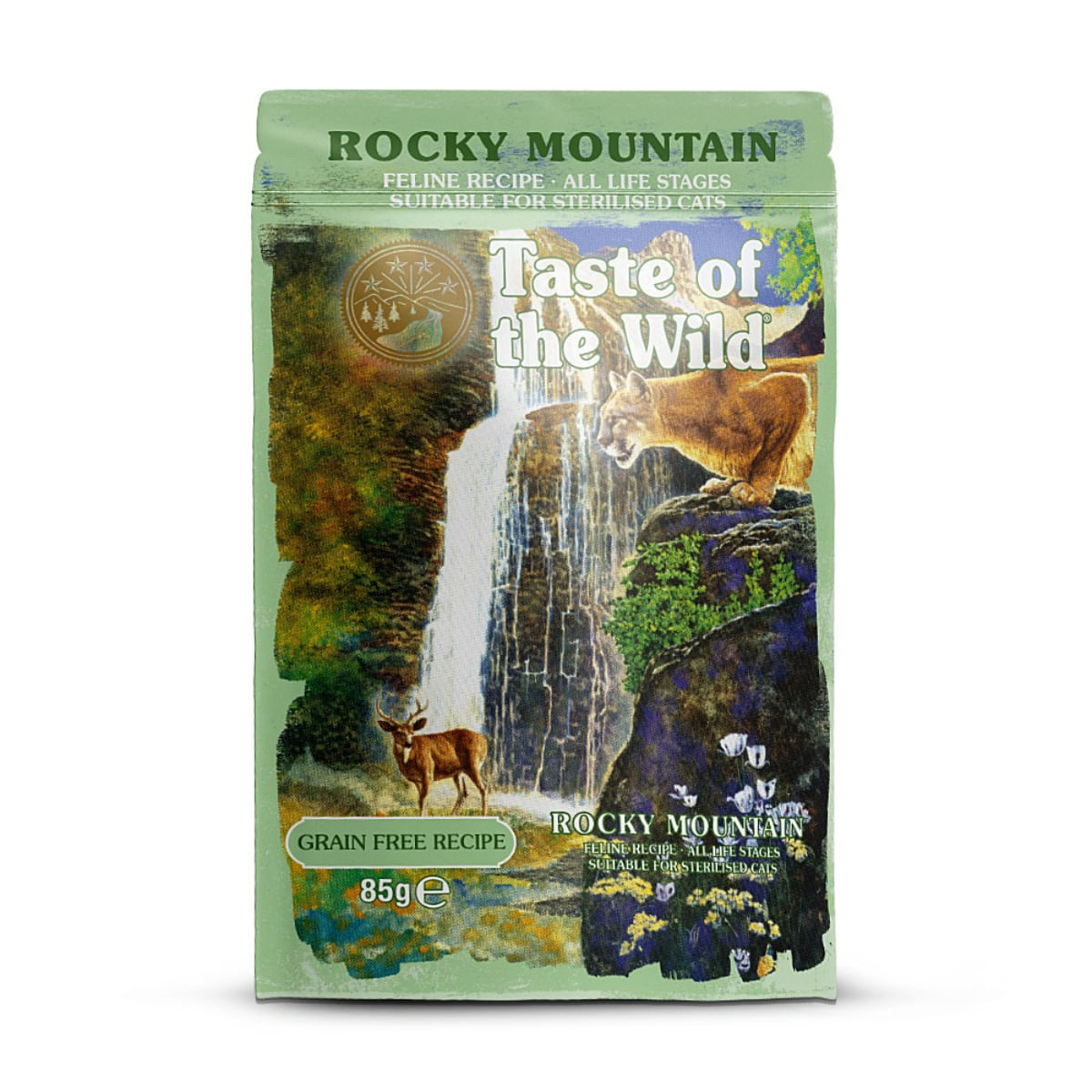 TASTE OF THE WILD Rocky Mountain, Pui, plic hrană umedă fără cereale pisici, (în sos), 85g