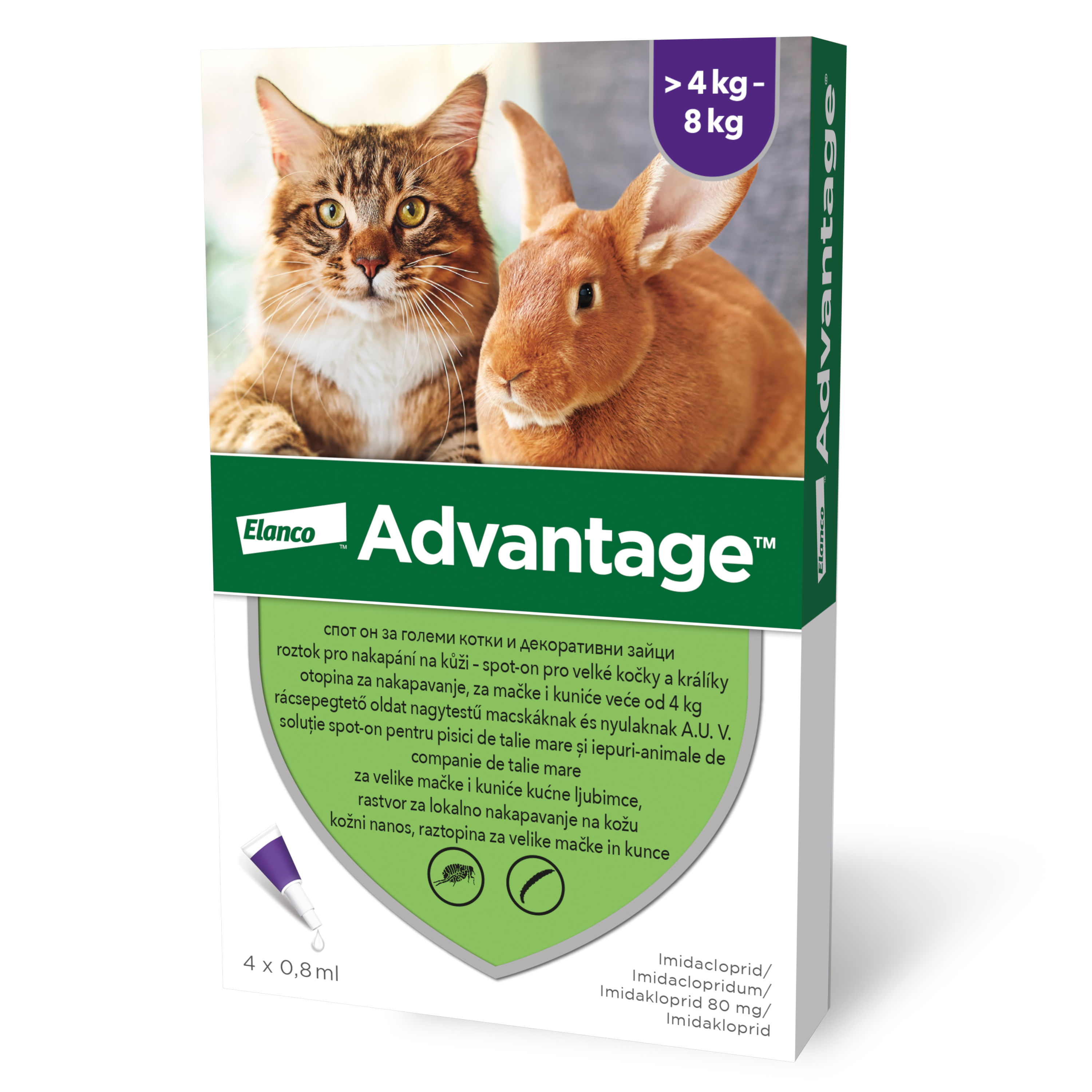 Advantage Pisica/Iepure 80, &gt; 4 kg, 4 pipete