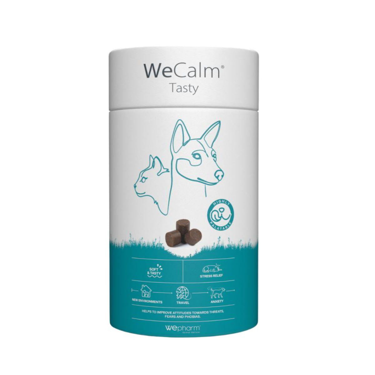 WEPHARM WeCalm Tasty, supliment sistem nervos & calmante câini, comprimate masticabile WEPHARM WeCalm Tasty, XS-XL, supliment sistem nervos & calmante câini, flacon, 30 comprimate masticabile