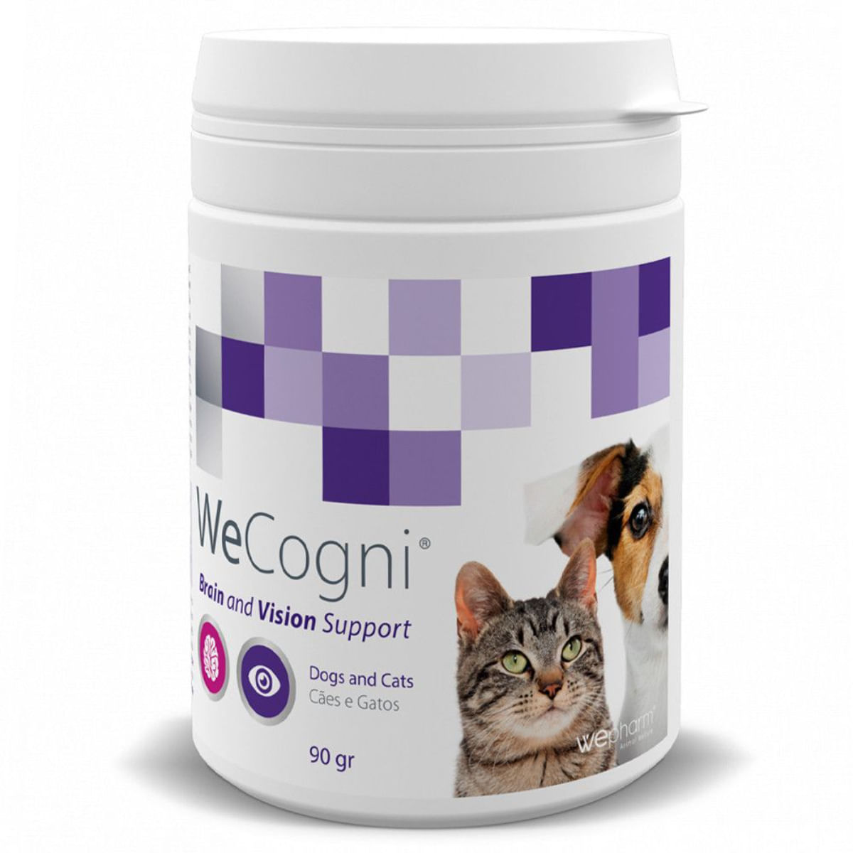 WEPHARM WeCogni, supliment sistem nervos &amp; calmante, oftalmic câini senior, pudră WEPHARM WeCogni, XS-XL, supliment sistem nervos &amp; calmante, oftalmic câini și pisici senior, flacon, 90g pudră