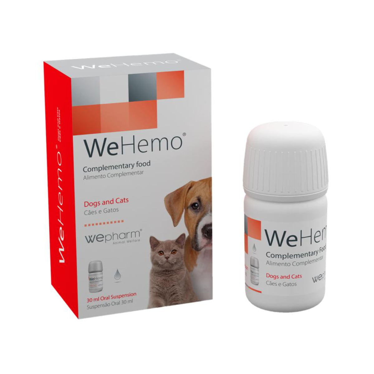 WEPHARM WeHemo, supliment sistem cardio-vascular câini, suspensie orală WEPHARM WeHemo, XS-XL, supliment sistem cardio-vascular câini și pisici, seringă gradată, 30ml suspensie orală