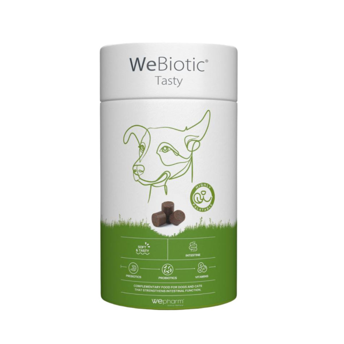 WEPHARM WeBiotic Tasty, supliment sistem digestiv câini, comprimate masticabile WEPHARM WeBiotic Tasty, XS-XL, supliment sistem digestiv câini, flacon, 30 comprimate masticabile - 1 | YEO