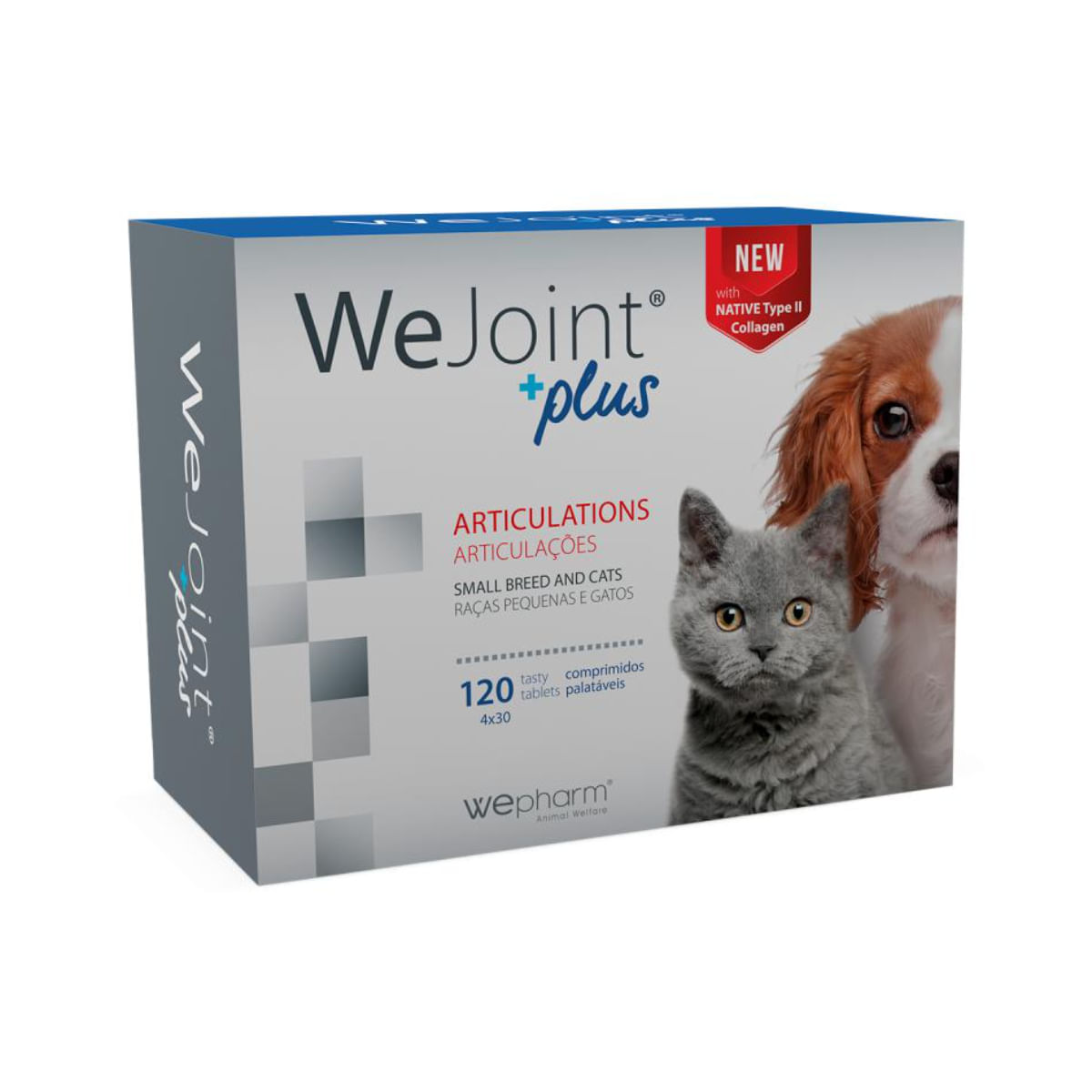 WEPHARM WeJoint Plus Small Breeds & Cats, supliment sistem articular câini, comprimate WEPHARM WeJoint Plus Small Breeds & Cats, XS-S, supliment sistem articular câini și pisici, flacon, 120 comprimate - 1 | YEO
