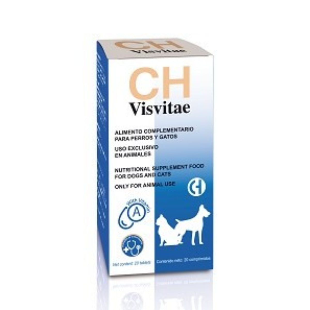CHEMICAL IBERICA Visvitae, supliment oftalmic câini, comprimate CHEMICAL IBERICA Visvitae, XS-XL, supliment oftalmic câini și pisici, cutie, 20 comprimate