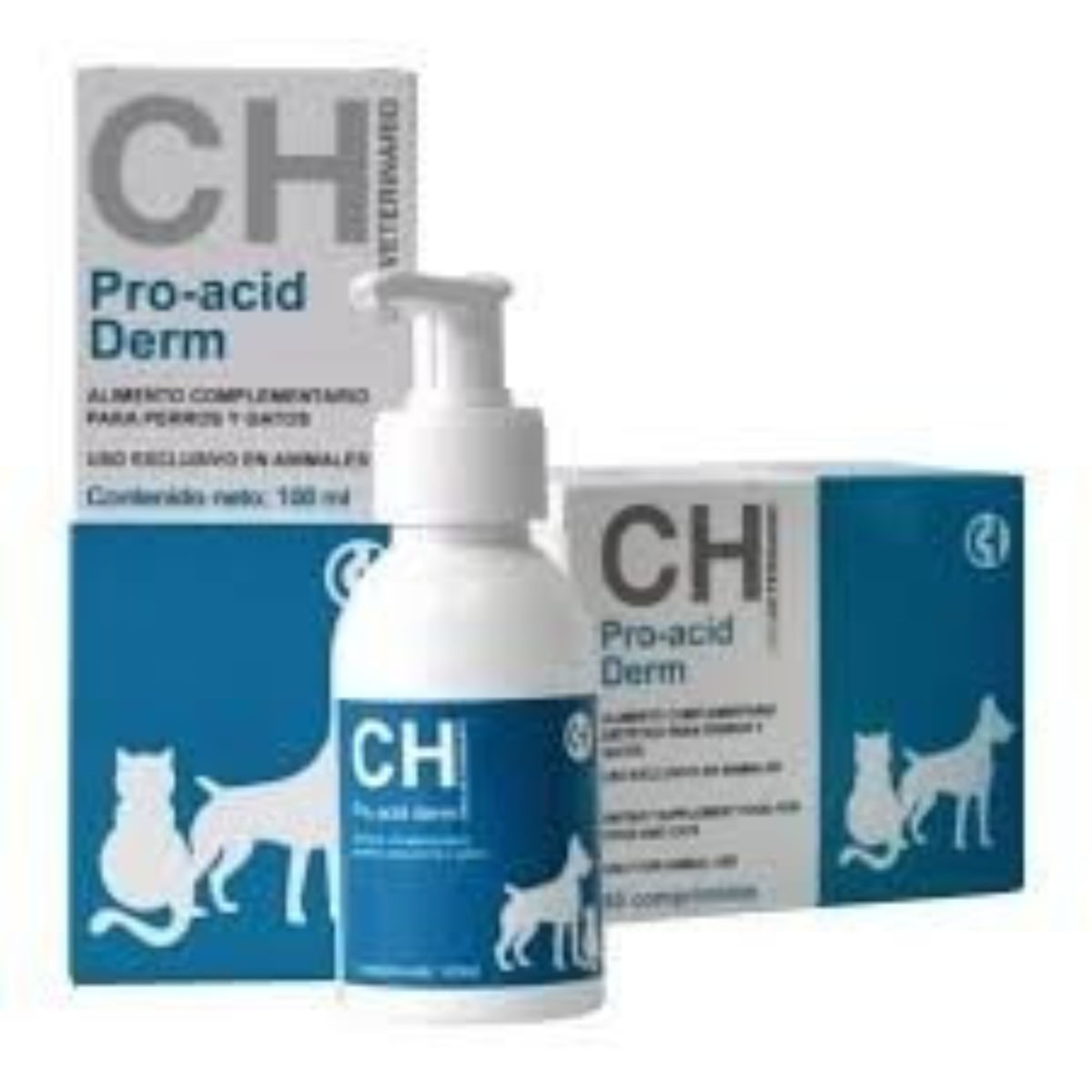 CHEMICAL IBERICA Pro-acid Derm, supliment piele & blană câini, suspensie orală CHEMICAL IBERICA Pro-acid Derm, XS-XL, supliment piele & blană câini și pisici, flacon, 100ml suspensie orală