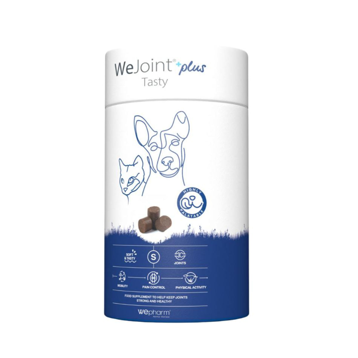 WEPHARM WeJoint Plus Tasty Small Breeds & Cats, supliment sistem articular câini, comprimate masticabile WEPHARM WeJoint Plus Tasty Small Breeds & Cats, XS-S, supliment sistem articular câini și pisici, flacon, 30 comprimate masticabile - 1 | YEO