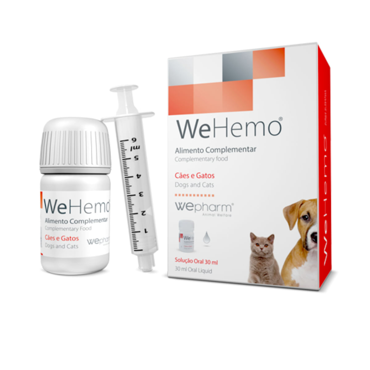 WEPHARM WeHemo, supliment sistem cardio-vascular câini, suspensie orală WEPHARM WeHemo, XS-XL, supliment sistem cardio-vascular câini și pisici, seringă gradată, 30ml suspensie orală