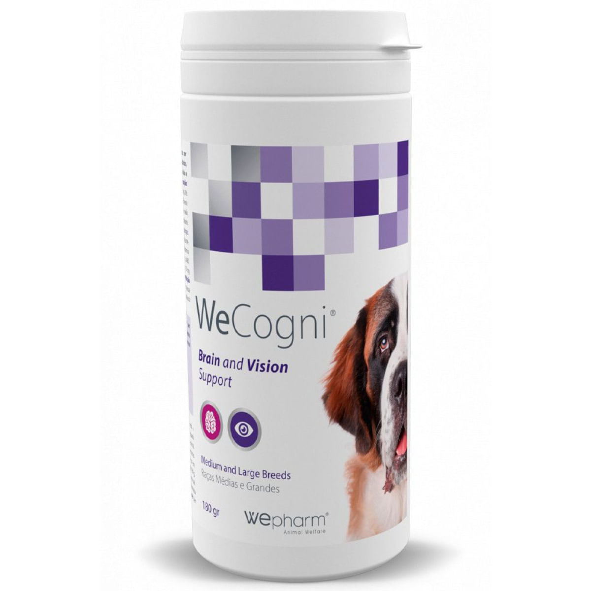 WEPHARM WeCogni, supliment sistem nervos &amp; calmante, oftalmic câini senior, pudră WEPHARM WeCogni, XS-XL, supliment sistem nervos &amp; calmante, oftalmic câini și pisici senior, flacon, 180g pudră