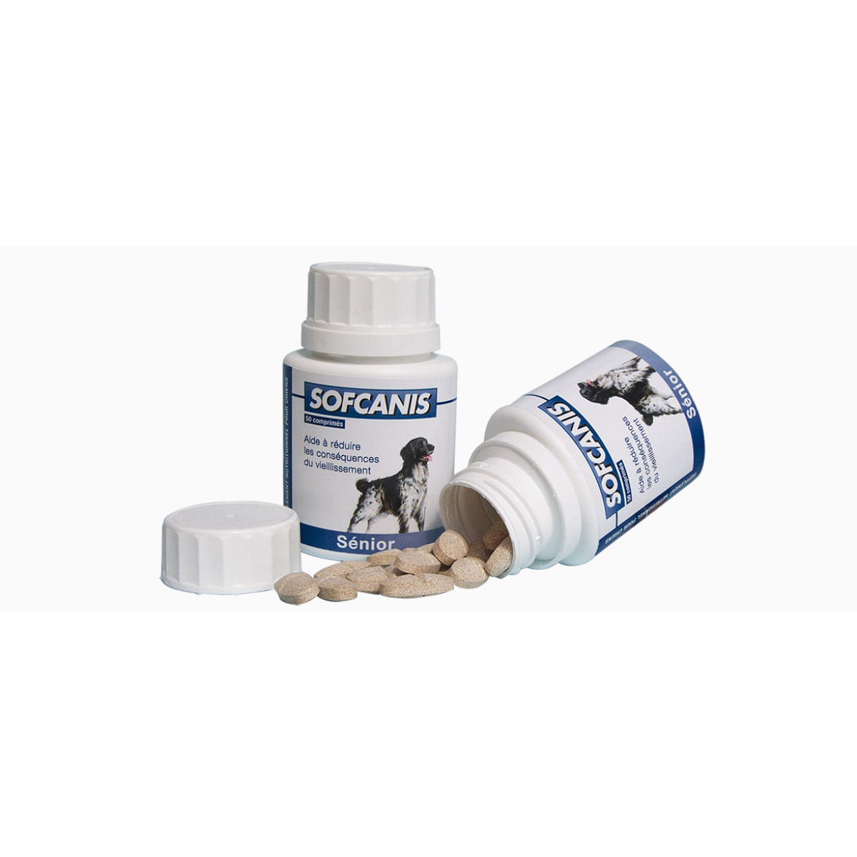 SOFCANIS Senior, supliment multivitamine câini senior, comprimate SOFCANIS Senior, XS-XL, supliment multivitamine câini senior, flacon, 50 comprimate