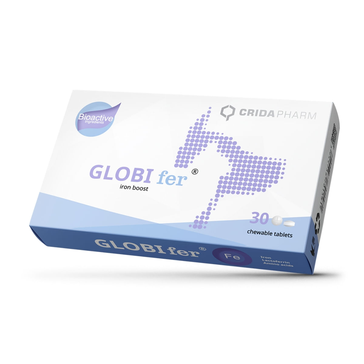 CRIDA PHARM Globi Fer Iron Boost, supliment sistem cardio-vascular câini, comprimate masticabile CRIDA PHARM Globi Fer Iron Boost, XS-XL, supliment sistem cardio-vascular câini și pisici, cutie, 30 comprimate masticabile - 1 | YEO