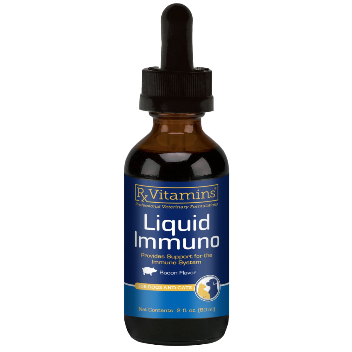 RX VITAMINS Liquid Immuno, supliment sistem imunitar câini, suspensie orală RX VITAMINS Liquid Immuno, supliment sistem imunitar câini și pisici, flacon, 60ml suspensie orală - 1 | YEO
