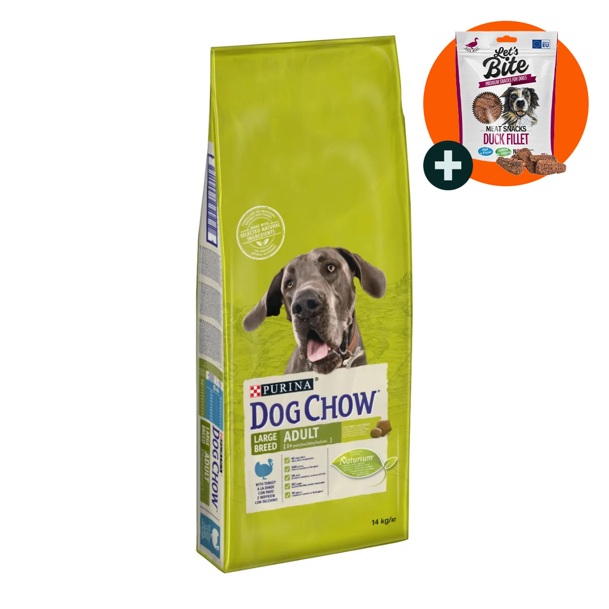 PURINA Dog Chow Adult L-XL, Curcan, hrană uscată câini, 14kg