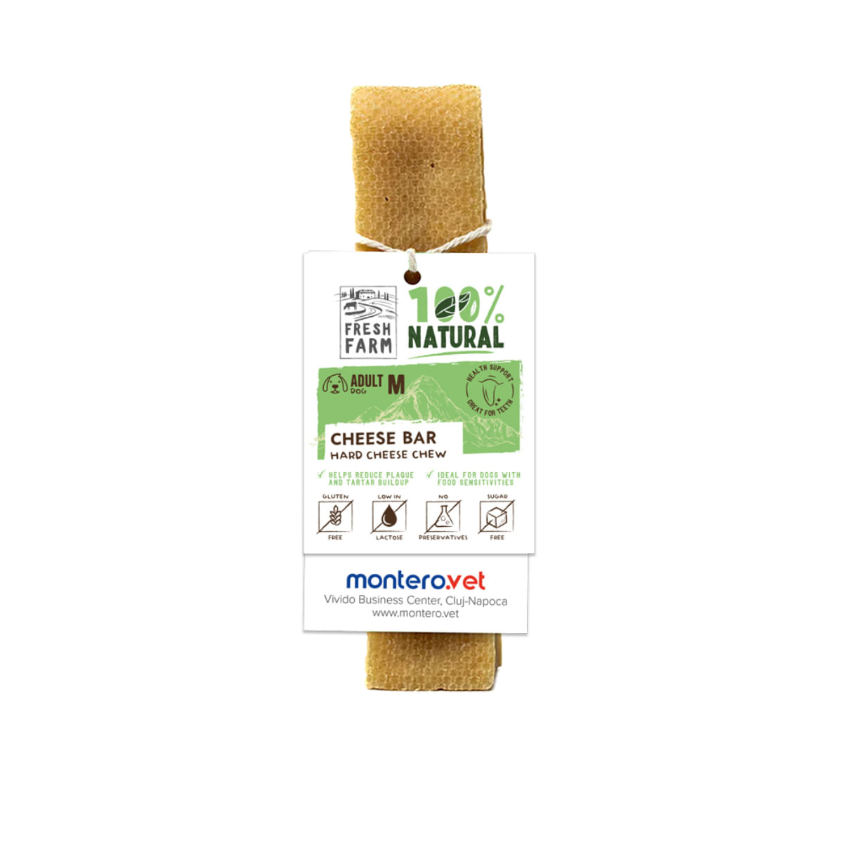 FRESH FARM Cheese Bar Treats Medium Dogs, M, Brânză, recompense fără cereale câini, 70g - 1 | YEO