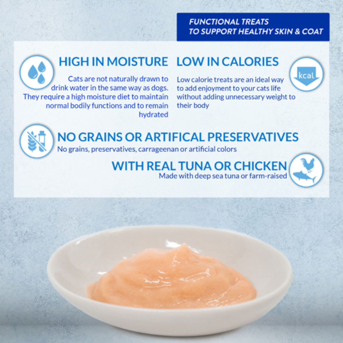 INABA Churu Skin&amp;Coat Chicken Varieties, Pui, cutie recompense fără cereale pisici, (piure), 280g