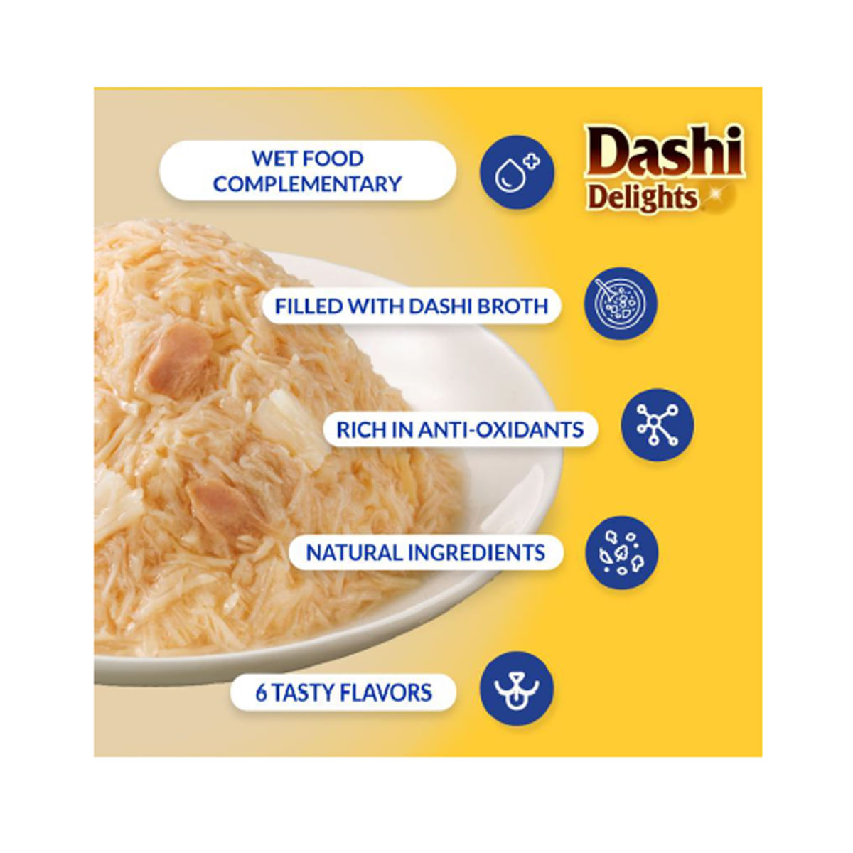 INABA Churu Dashi Delights Silky Broth, Pui, plic hrană umedă fără cereale pisici, (topping), 40g