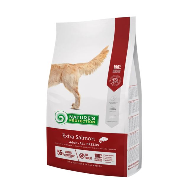 NATURES PROTECTION, XS-XL, Somon, hrană uscată câini, 12kg