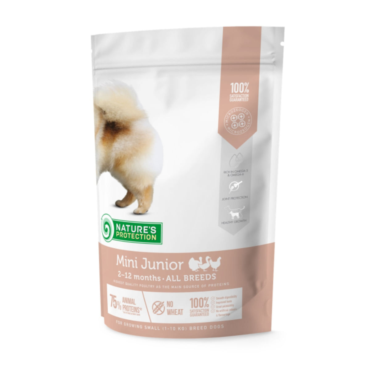 NATURES PROTECTION Junior, XS-XL, Pui și Krill, hrană uscată câini junior, 2kg - 1 | YEO