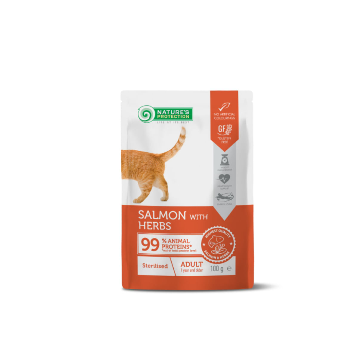 NATURES PROTECTION Sterilised, Somon, plic hrană umedă pisici sterilizate, (în sos), 100g - 1 | YEO