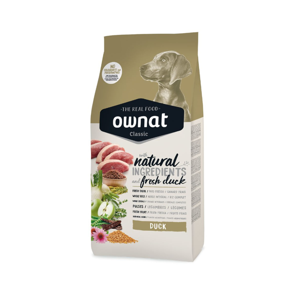 OWNAT Classic, XS-XL, Rață, hrană uscată conținut redus cereale câini, 12kg - 1 | YEO